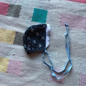 Beautiful handmade floral Etsy bonnet 3-6 mos